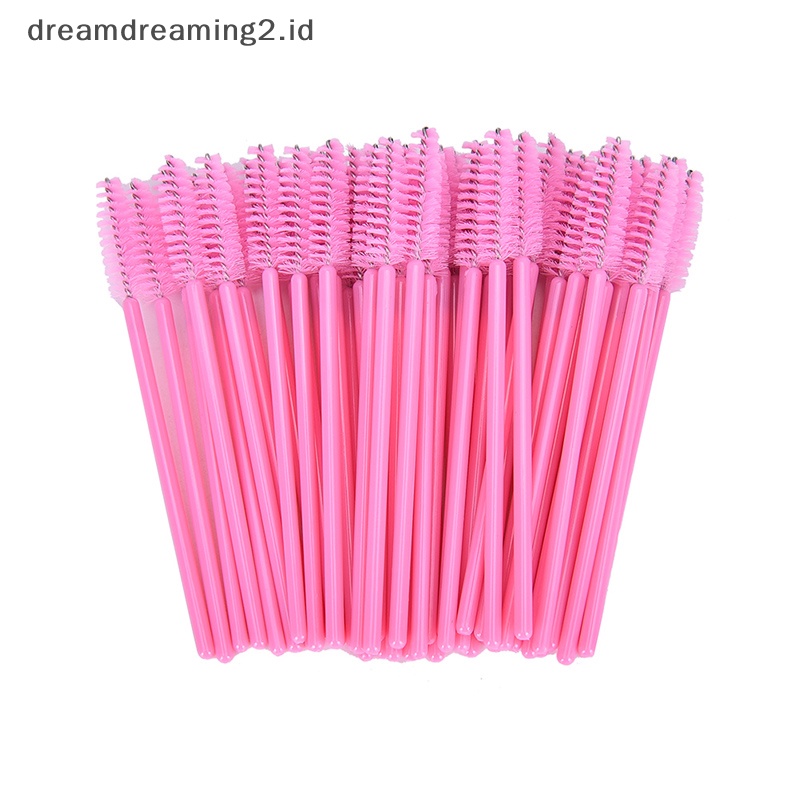 (drea) 50pcs Disposable Eyelash Brush Alat Makeup Kosmetik Maskara Wands Aplicator,//