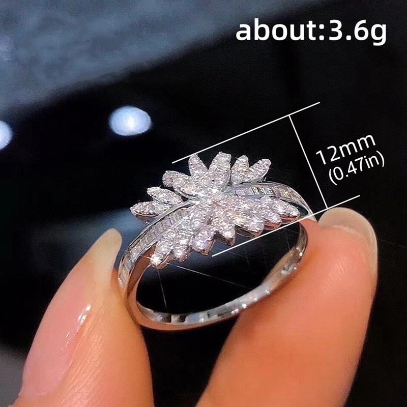 Desain Kreatif Warna Perak Cincin Pertunangan Untuk Wanita Berpasir AAA Putih CZ Baru Fashion Pernikahan Band Perhiasan