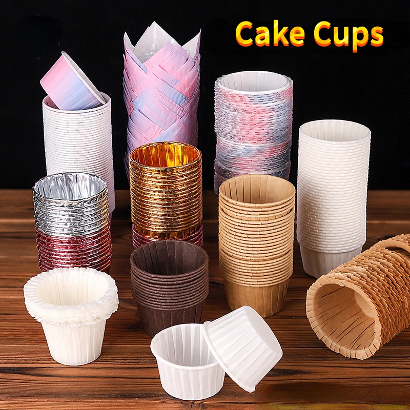 30pcs Topi Kreatif Oil Proof Cake Paper Cup/Curled Cake Dessert Decorative Paper Tray/Cetakan Kue Baking Sekali Pakai/Alas Kertas Kue Tahan Suhu Tinggi/