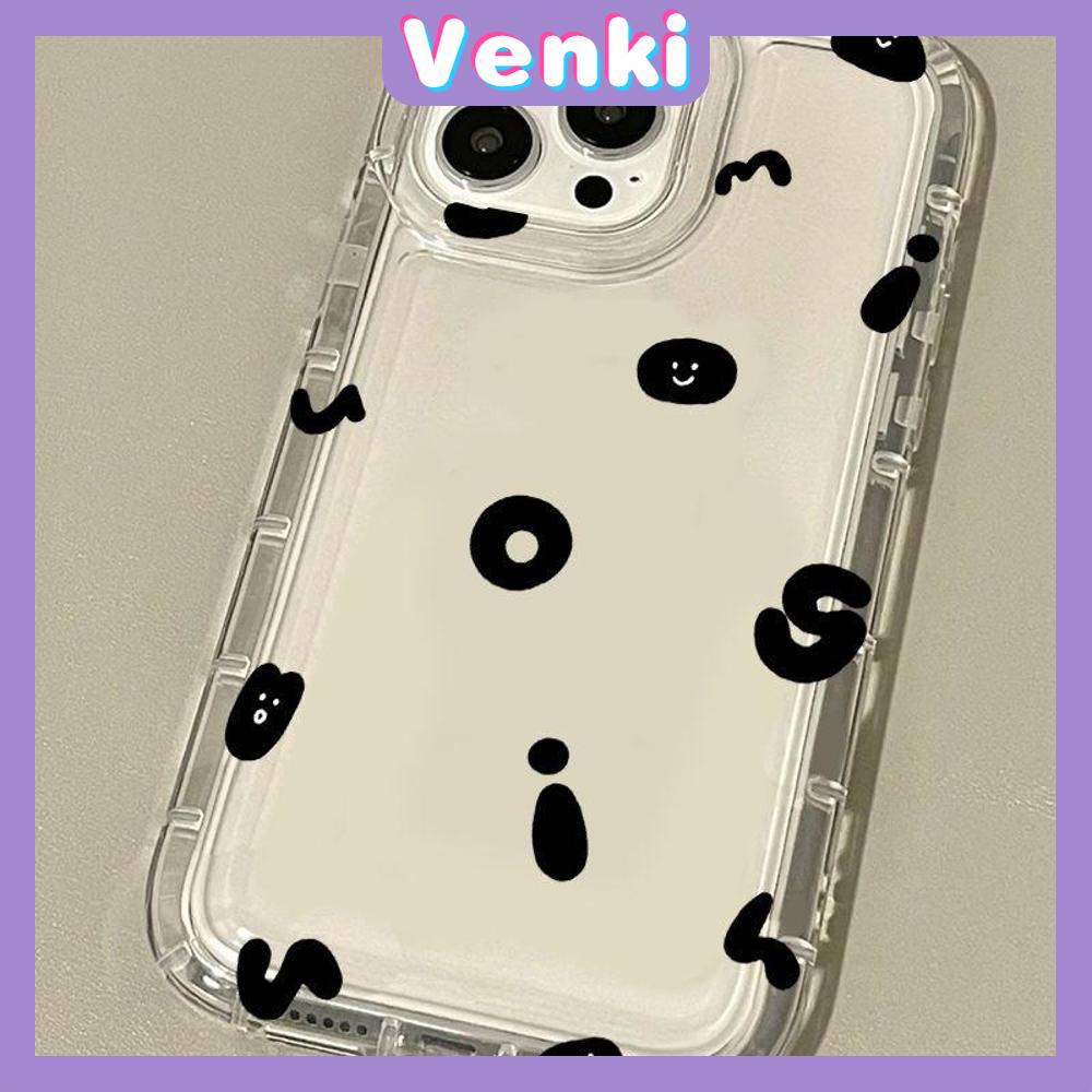 VENKI - Untuk iPhone 11 Case Bening Phone Case TPU Soft Airbag Shockproof Protection Camera Simple Cute Huruf Kecil Kompatibel dengan iPhone 14 13 Pro Max iPhone 12 Pro Max XR XS