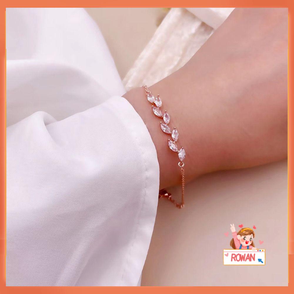 R-FLOWER Gelang Daun Charm Female Leaf Rantai Tangan High Grade
