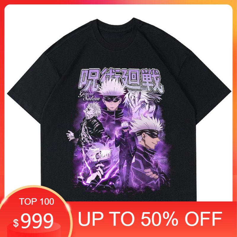 KAOS VINTAGE ANIME JUJUTSU KAISEN - GOJO SATORU | RAP TEE GOJO SATORU | T-SHIRT BAJU JAPAN MANGA