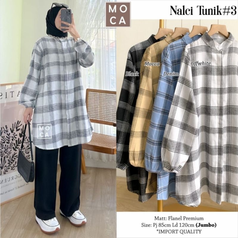 NALCI TUNIK Jumbo ORI MOCA | Ld120 Flanel Premium