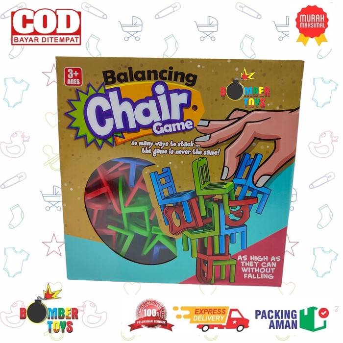 MAINAN ANAK KELUARGA BALANCING 36 PCS CHAIR GAME RAMAI LOMBA SUSUN KURSI SERU FUN