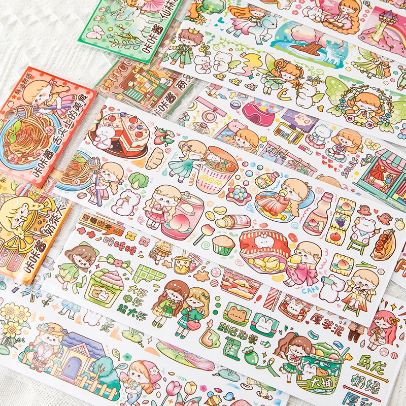 Stiker Washi Seri Gadis Kartun Jepang Anak Scrapbook Deco Stiker Berminyak