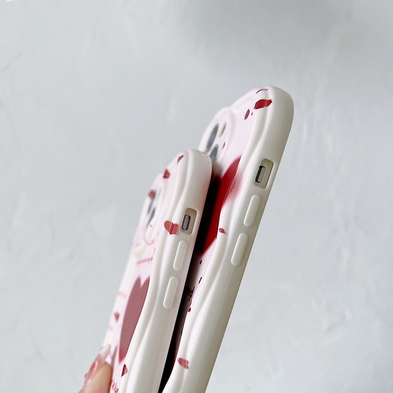 Cream Casing English Two Red Loves Soft Case HP iP iPhone 6 6S 7 8 14 + Plus SE 2020 2022 X XS XR 11 12 13 Pro Max