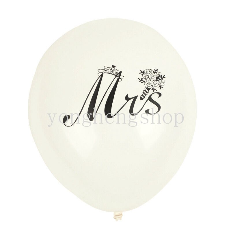 10pcs/set Mr &amp; Mrs Balon Latex Anniversary Engagement Party Wedding Dekorasi Lamaran Balon Bride Groom Properti Foto