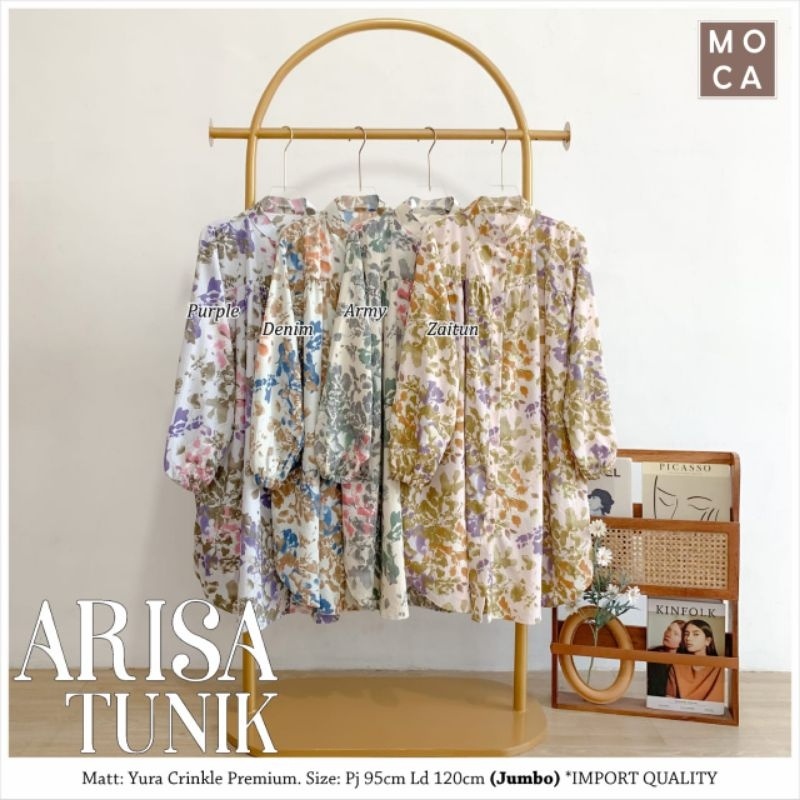 ARISA TUNIK Jumbo ORI MOCA | Ld120 Yura Crinkle Premium