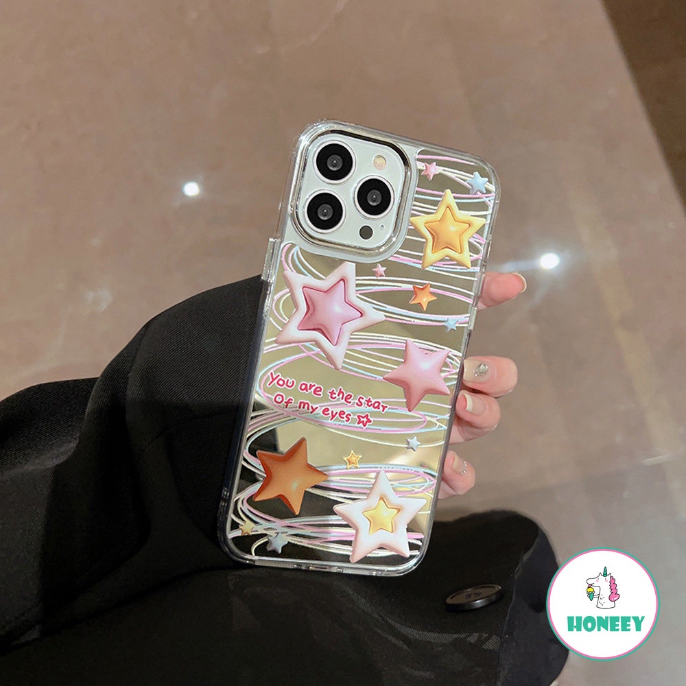 IPHONE Fashion Permen Cermin Bintang Ponsel Case Kompatibel Untuk Iphone14 13 12 Pro Max Case Iphone11Warna Warni Shockproof Back Cover