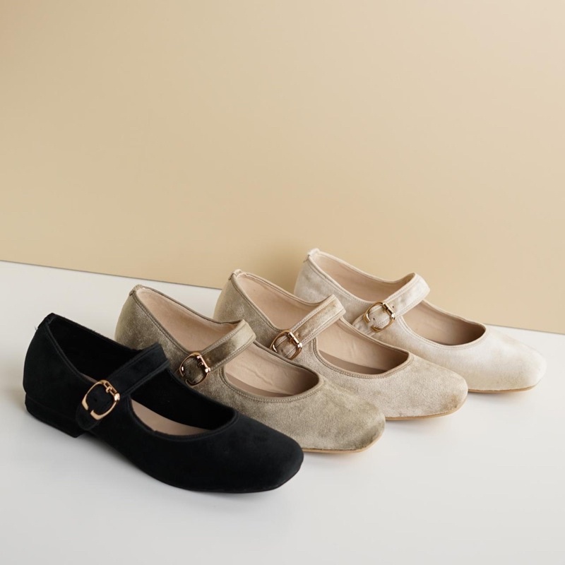 Vimemo Mahika - Mahika Bronze Brown Cream Pearl | Sepatu Mary Jane Shoes Korean Shoes Vintage Flatshoes Minimalist Shoes