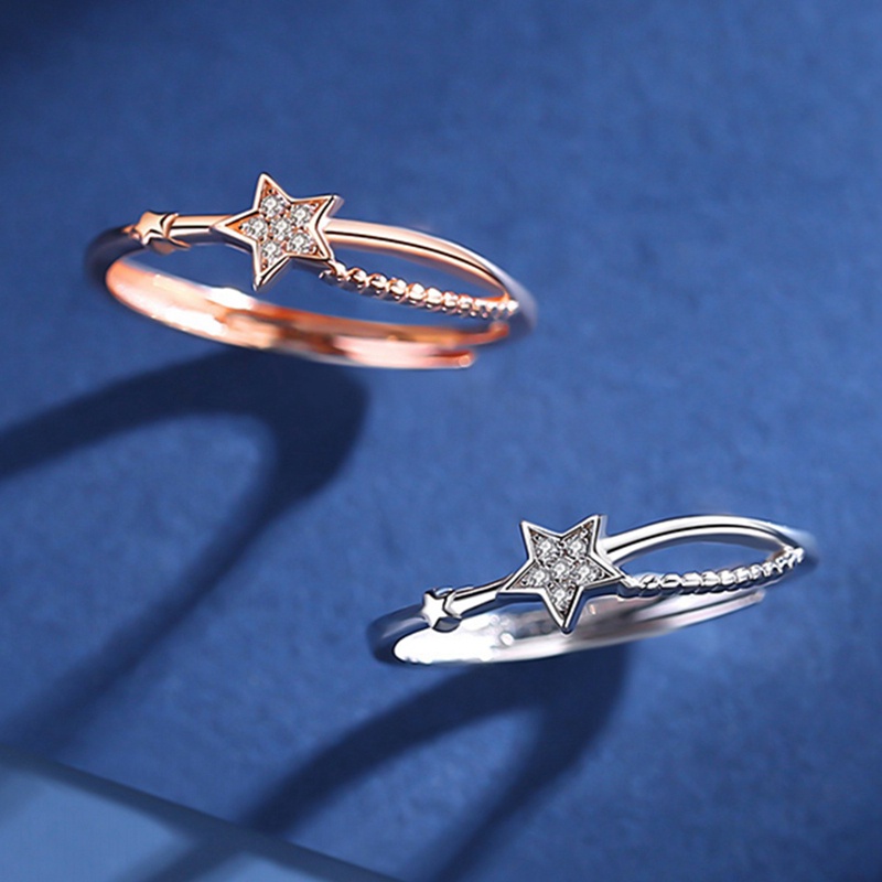 Cincin Bintang Korea Pembukaan Dapat Disesuaikan Ring Ins Fashion Rings Untuk Hadiah Wanita Gadis