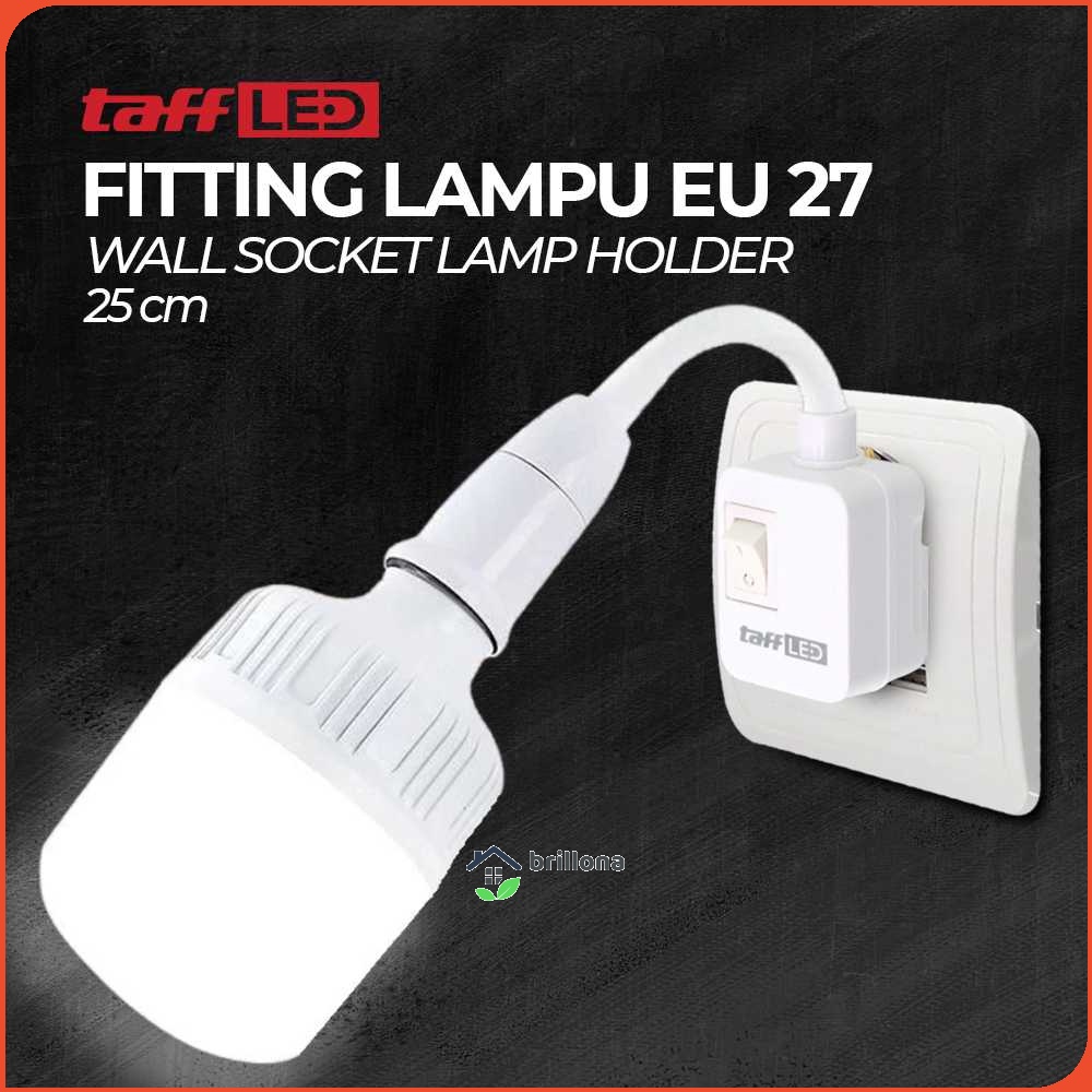 TaffLED Fitting Lampu Bohlam LED EU Plug with Switch 220V 25A E27 - HF-666