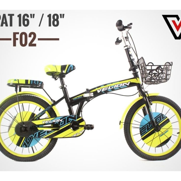 Sepeda lipat anak 16 inc velion ada boncengan dan keranjang bisa buat anak 7 tahun ke atas