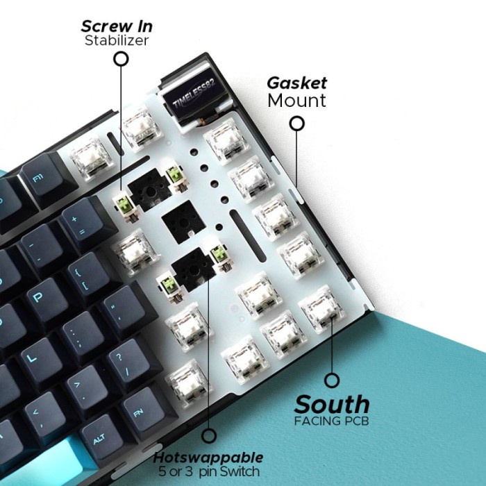 Noir Timeless82 75% Wireless OLED Mechanical Keyboard Gasket Mount PBT