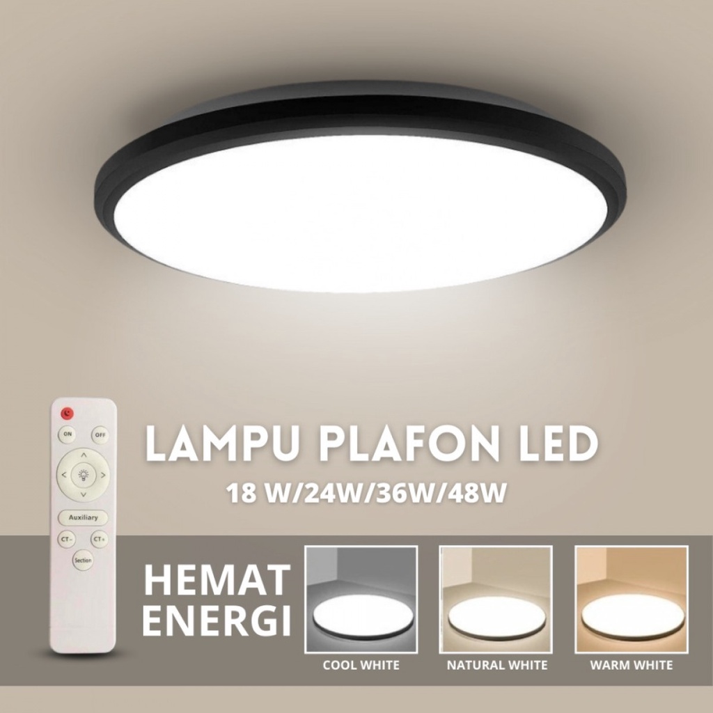 Lampu Plafon Minimalis LED Stepless Dimming with Remote Control