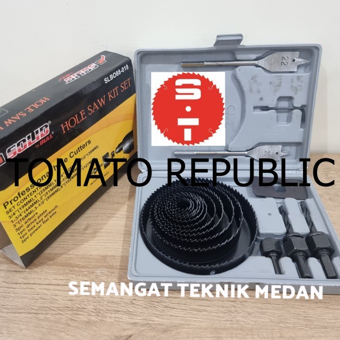 Murah 18pcs HOLESAW HOLE SAW SET KIT HIDROPONIK KAYU ASBES PIPA PVC SOLID BHM486