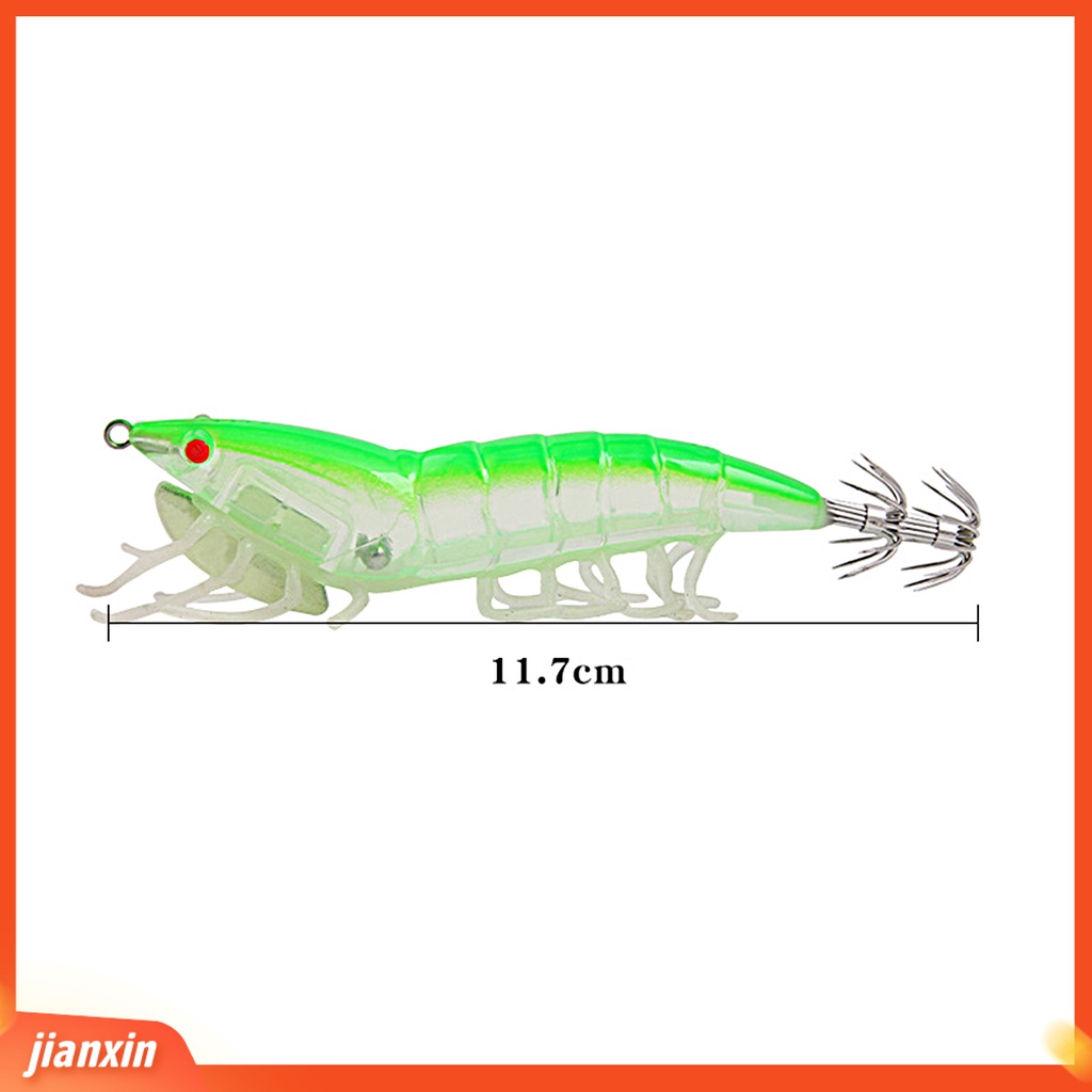 (In Stock) 11.7cm /20.5g Memancing Umpan Cumi Kait Simulasi Kulit Hidup Warna Terang Kaki Lembut Pengerjaan Halus Universal Bercahaya Udang Buatan Gurita Umpan Perlengkapan Memancing