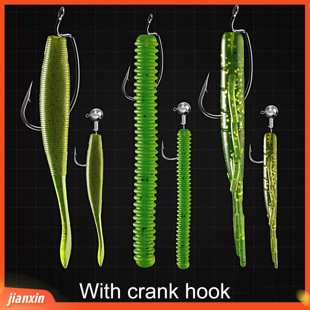 (In Stock) 5 Pcs Umpan Lunak Umpan Simulasi Cacing Tanah Cacing Lembut Udang Bionic Umpan Memancing Universal Alat Memancing Luar Ruangan Hijau Buatan Umpan Fishing Tackle