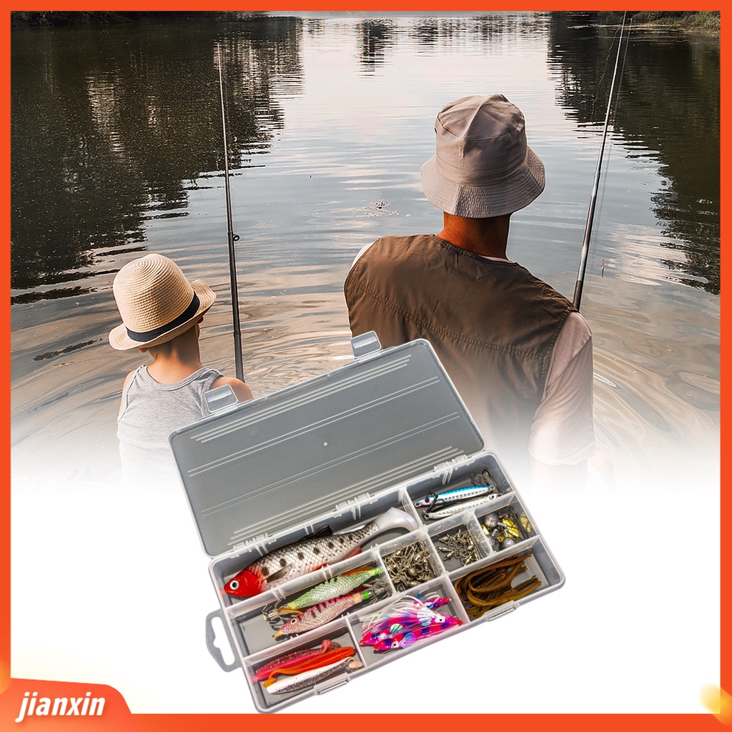 (In Stock) Fishing Tackle Box Kekerasan Tinggi Tahan Aus Reusable Tidak Pecah Anti Bocor Pemikat Penyimpanan Kuat Dan Kokoh 15kisi Kotak Memancing Perlengkapan Memancing