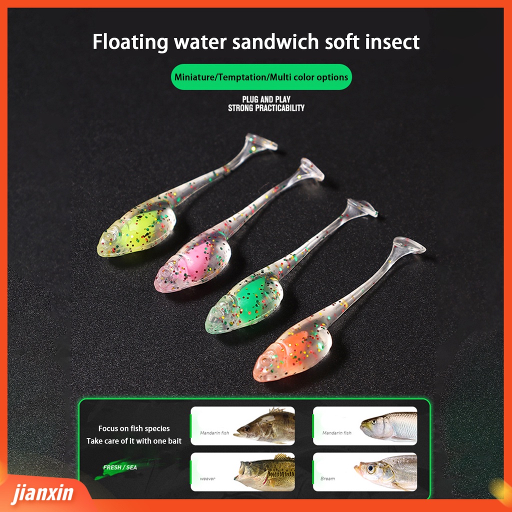 (In Stock) 20 Pcs 5 cm Pemancingan Umpan Simulasi Tahan Gigit Cepat Mengumpulkan Ikan Menggoda Akar Memancing Sandwich Umpan Lembut Memancing Luar Ruangan