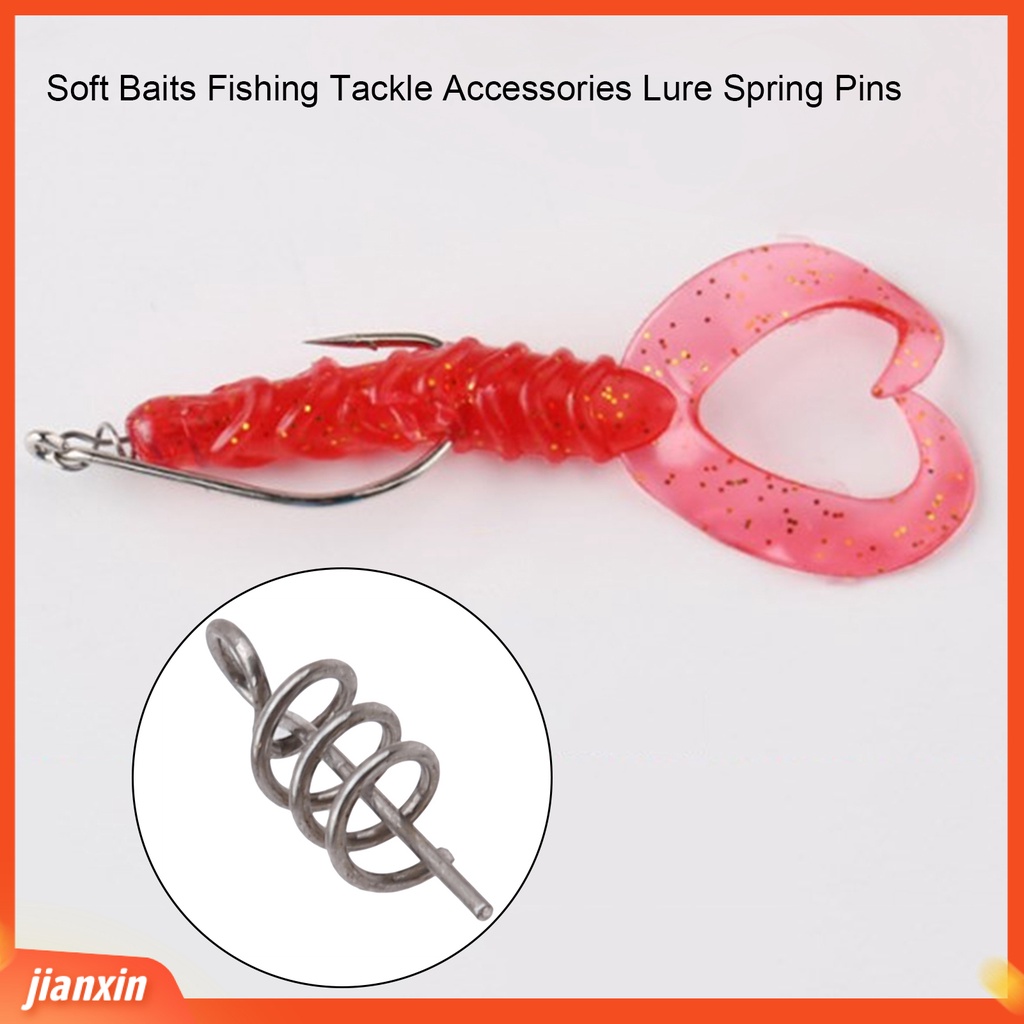 (In Stock) 50 Pcs Umpan Lock Pin Stainless Steel Umpan Lembut Memancing Tackle Aksesoris Lure Spring Pins Memancing Luar Ruangan