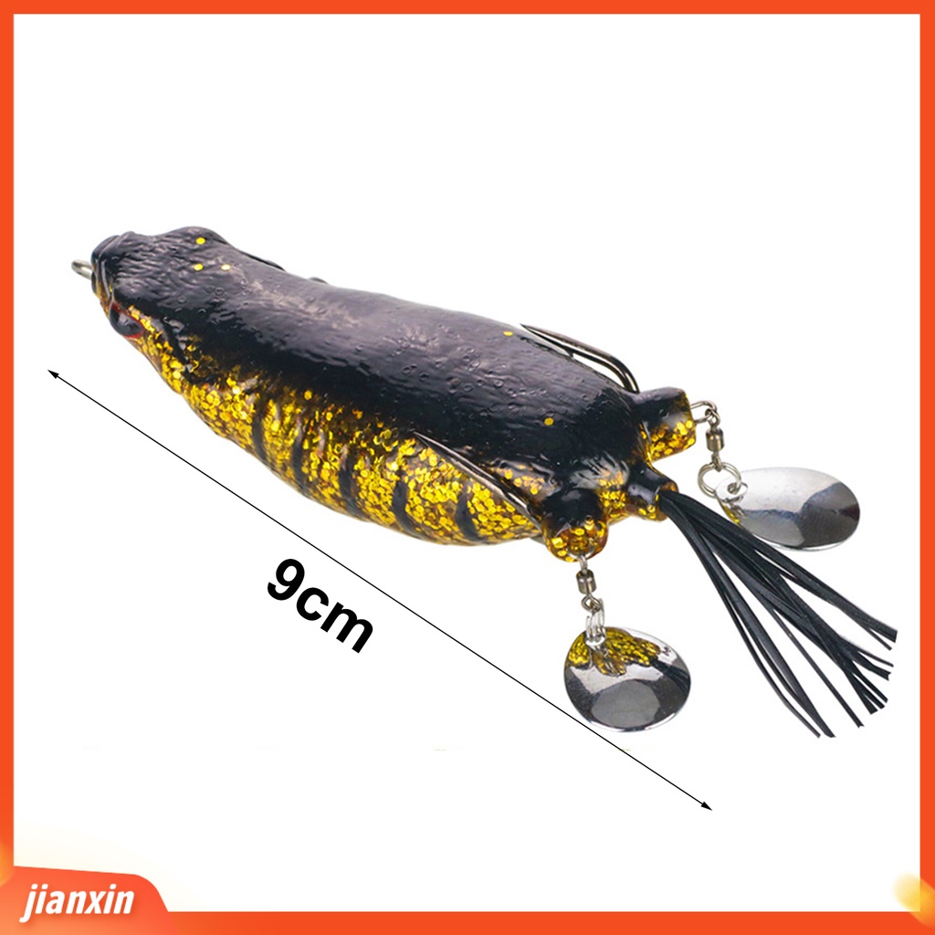(In Stock) 9cm /25g Silikon Umpan Kodok Besar Warna-Warni Irisan Ganda Payet Lembut Buatan Umpan Katak Memancing Aksesori