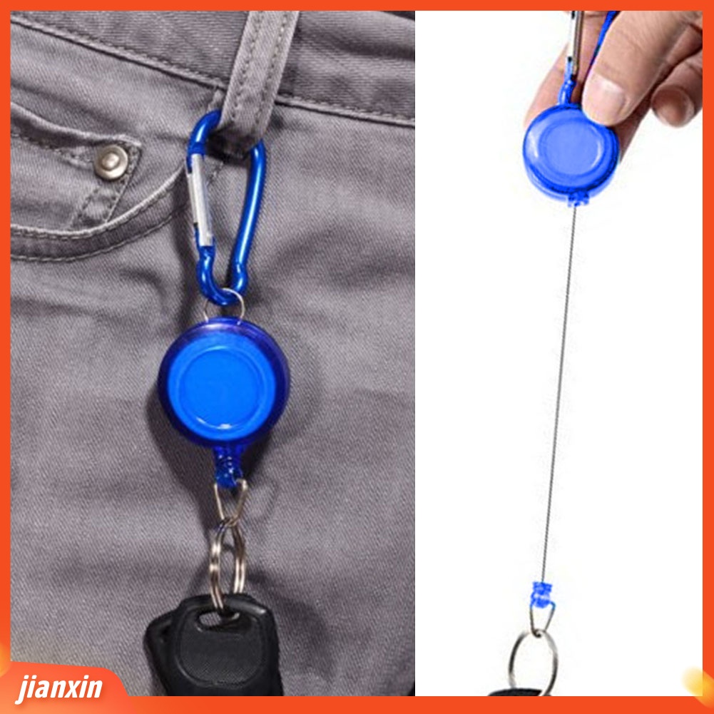 (In Stock) Tali Kawat Baja Plastik Portabel Yang Dapat Ditarik Recoil Keychian Key Ring Holder