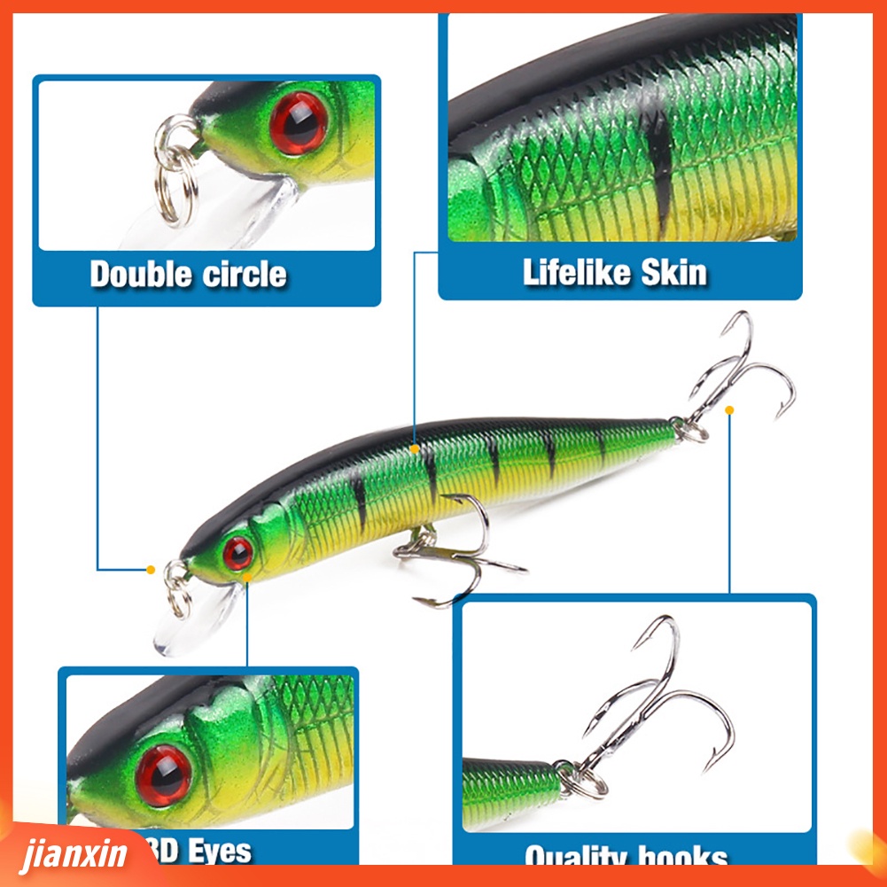 (In Stock) 10cm Ikan Kecil Buatan Lure Air Tawar Laut Memancing Umpan Tackle Dengan Pengait