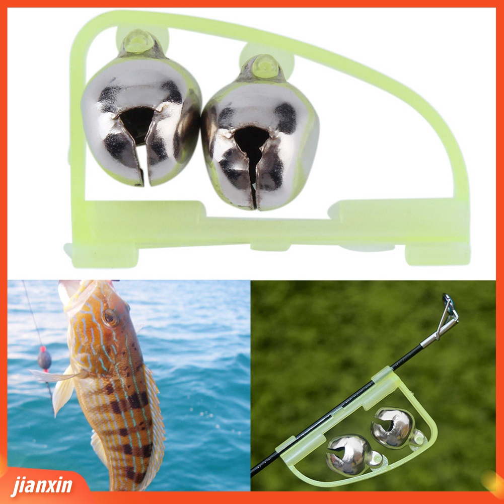 (In Stock) 2Pcs Outdoor LED Malam Memancing Gigitan Suara Alarm Aksesori Pelampung Ikan Twin Bell