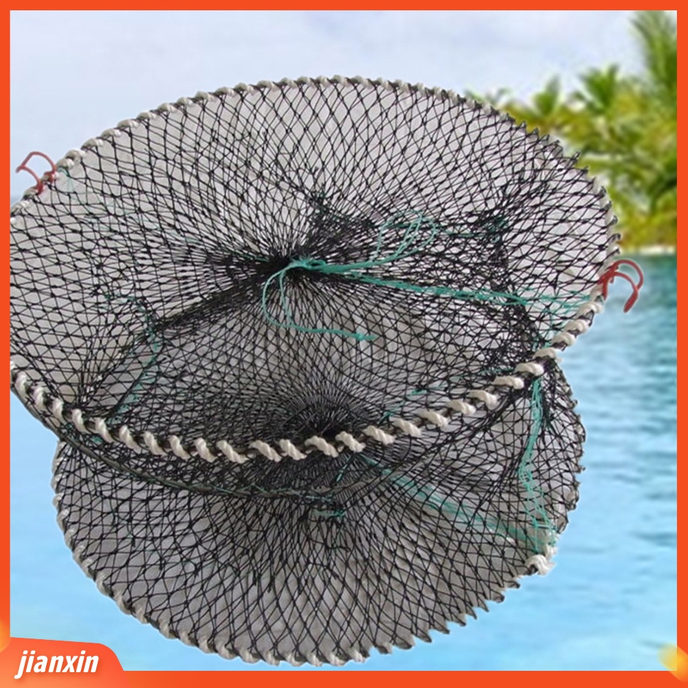(In Stock) Jaring Ikan Kepiting Crayfish Bentuk Bulat Lipat Kandang Penangkap Udang Perangkap Umpan