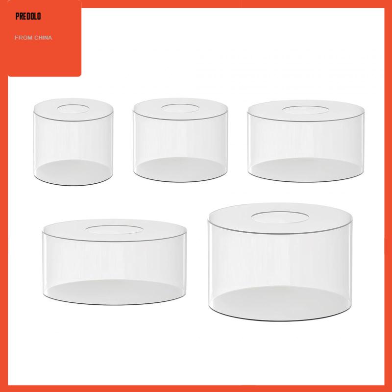 [Predolo] Kotak Display Kue Silinder Stand Bulat Hias Cake Tray Akrilik Bening Cake Stand Cake Tier Untuk Pajangan Ulang Tahun Food Tabletop Party Decor