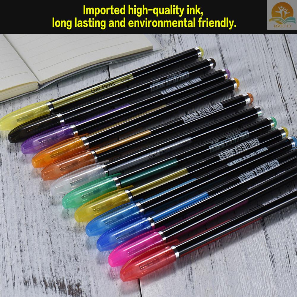 In Stock 48warna Pulpen Gel Termasuk Glitter/ Neon/Guas/ Bolpen Logam Menandai Gambar Highlight Untuk Pelajar Buku Mewarnai