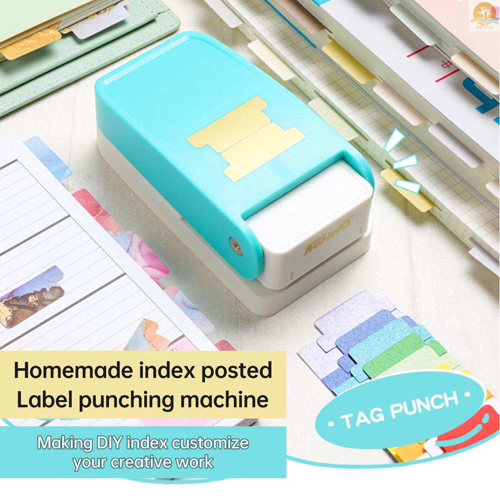 In Stock KW-trio BQJ-04 Tab Punch Loose-leaf Separator DIY Indeks Stiker Label Puncher Pembatas Mesin Pelubang Kertas Scrapbooking Embos Alat Untuk Kerajinan Bookmark Notepad Art Card