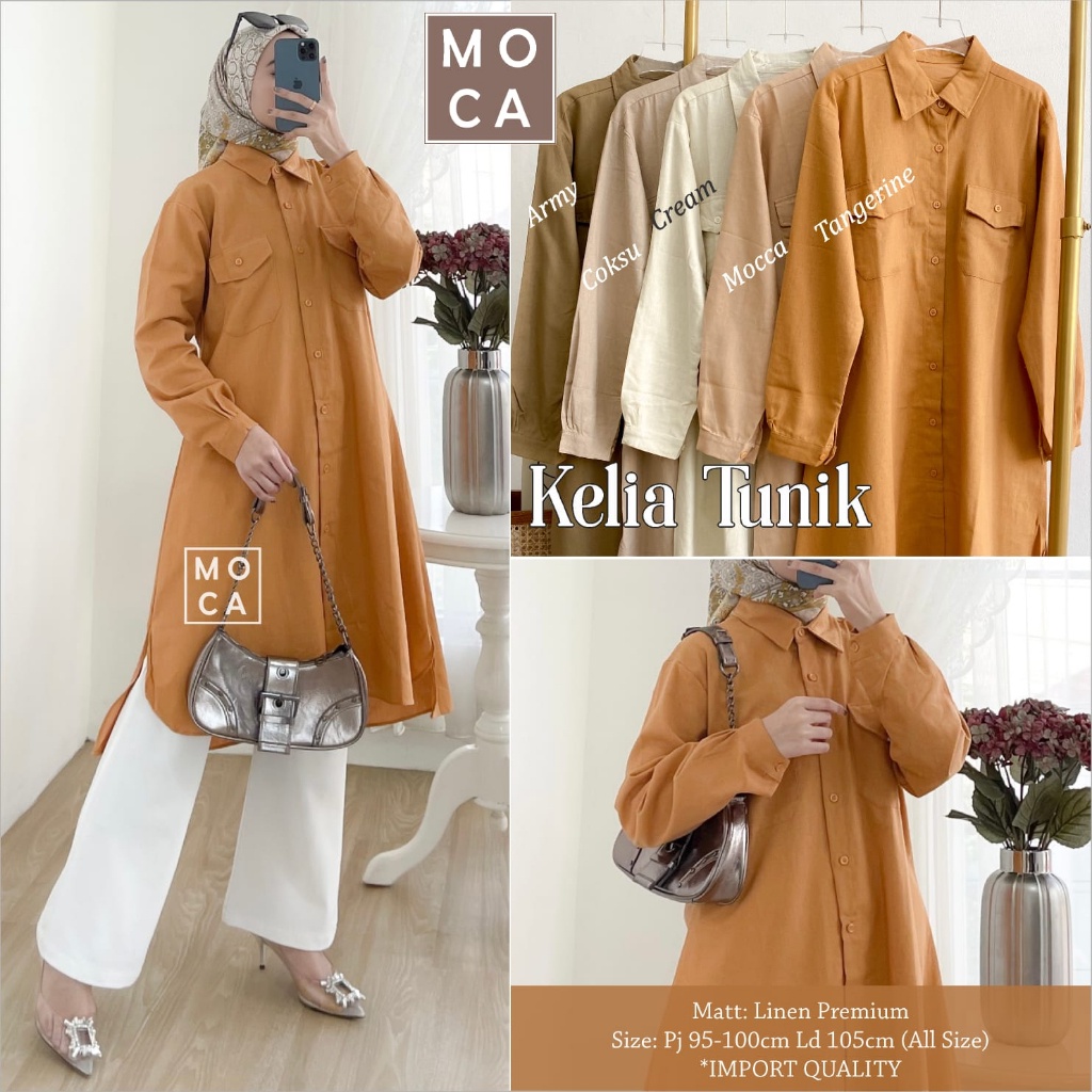 KELIA TUNIK ORI MOCA | Ld105 Linen Premium