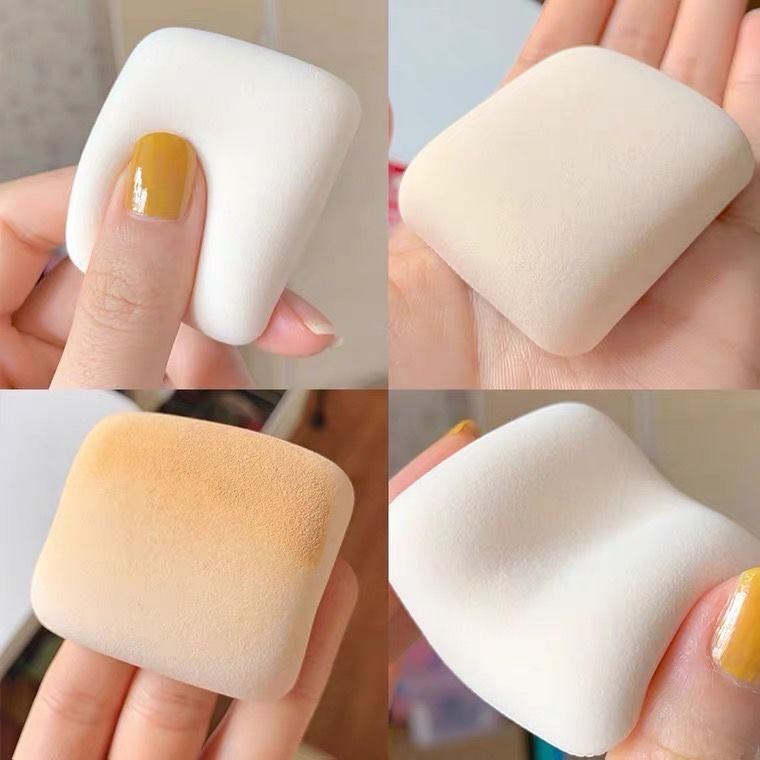 (Box) Spons puff air cushion Bentuk Roti Panggang Bahan Katun Lembut Untuk makeup / Kosmetik Wanita