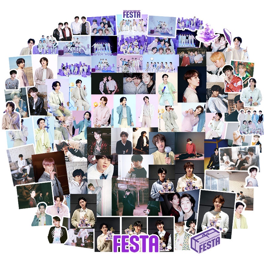 90-101pcs /set BT-S NJ Stiker Foto Hand Book Luggage Stiker Bangtan Boys NJ Gambar Paster