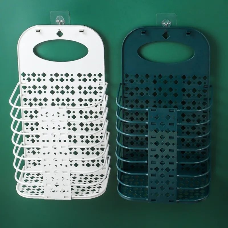 keranjang baju kotor /tas laundry lipat tempel gantung portable