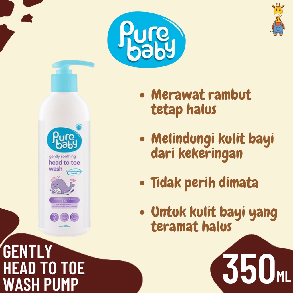 Pure Baby Gently Head To Toe Wash 350ml - Sabun Shampo Bayi