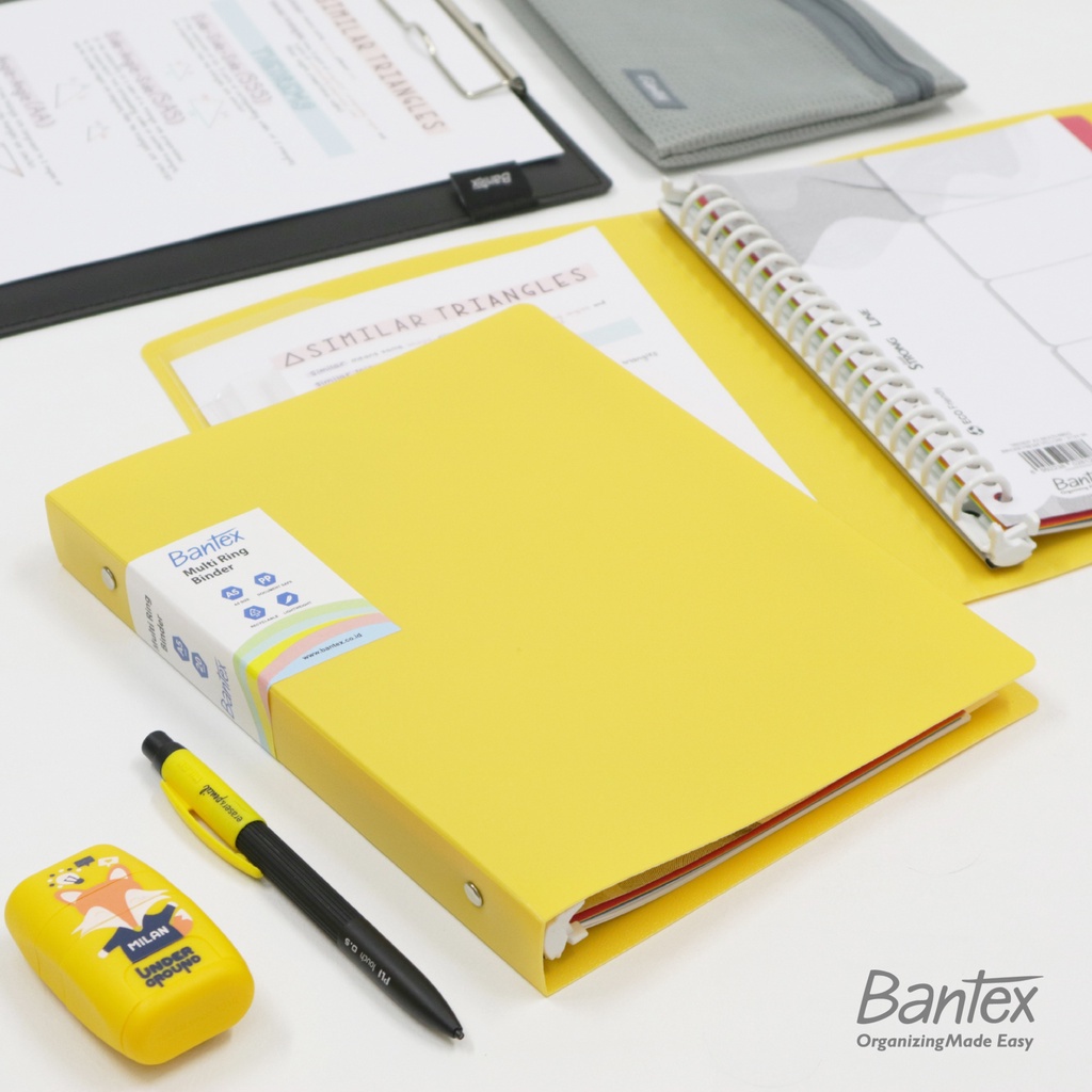 

[Artomas] Bantex A5 Trendy Multi Ring Binder 20 Hole Fresia Yellow 3124 36