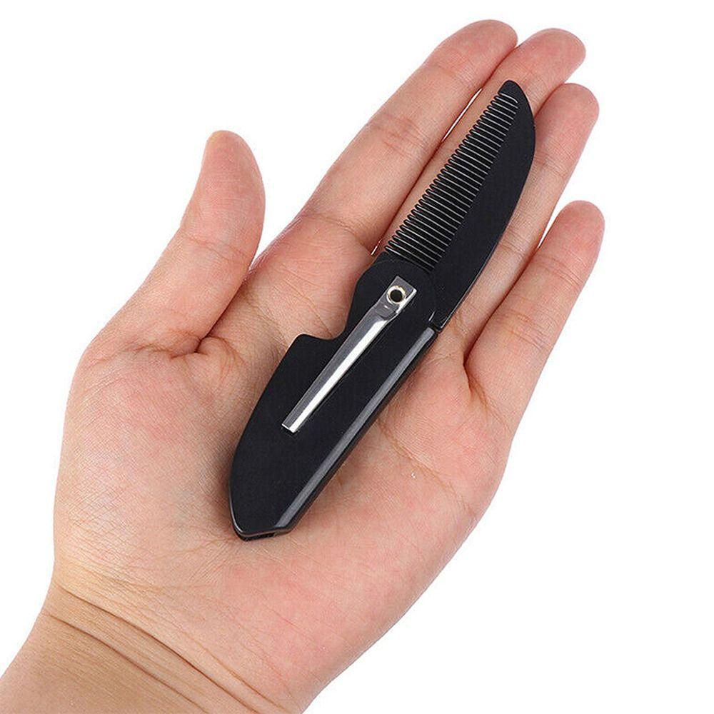 MXBEAUTY Sisir Kumis Pria, Sisir Jenggot Lipat Portabel, Membentuk Alat Carding Bahan Plastik Tahan Lama Anti Statis Untuk Barber