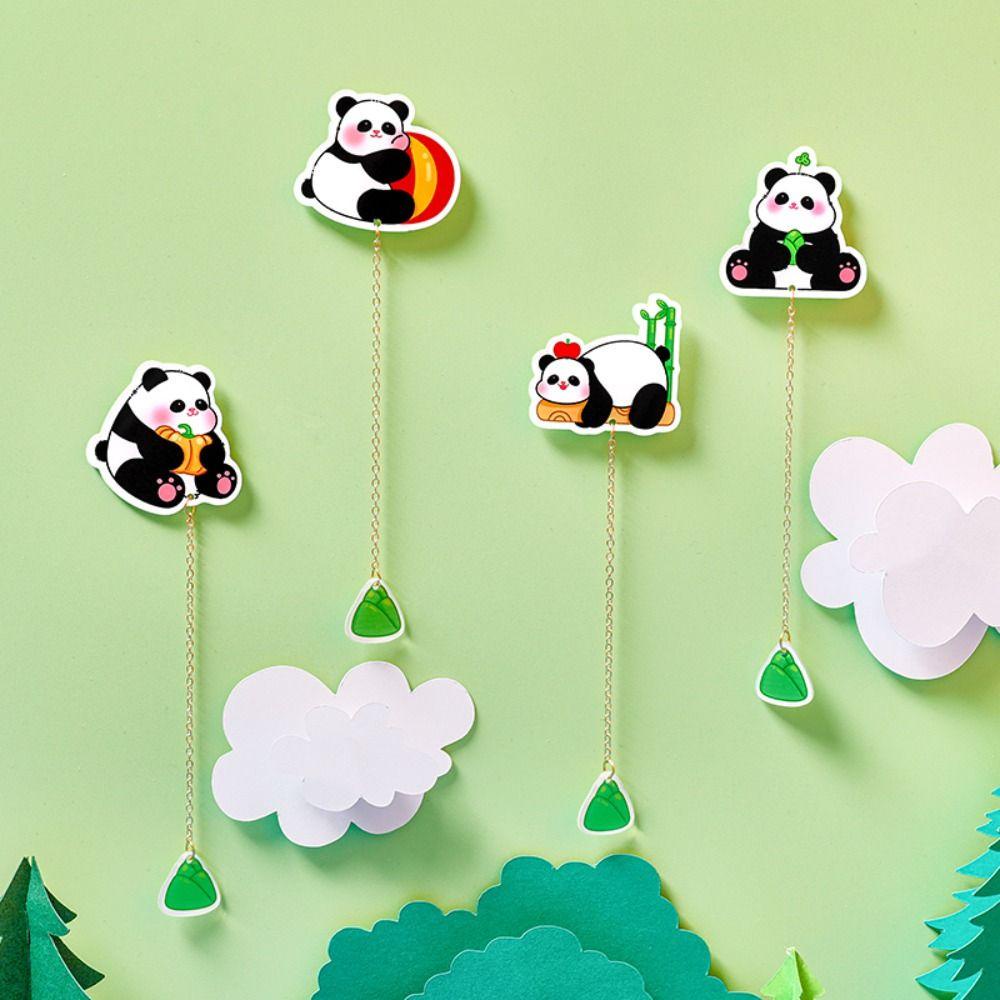 LANFY 3pcs Penanda Halaman Buku Panda, Klip Buku Rumbai Liontin Bookmark, Kawaii Pagination Mark Arcylic Book Paginator Reading Bookmark Untuk Pelajar