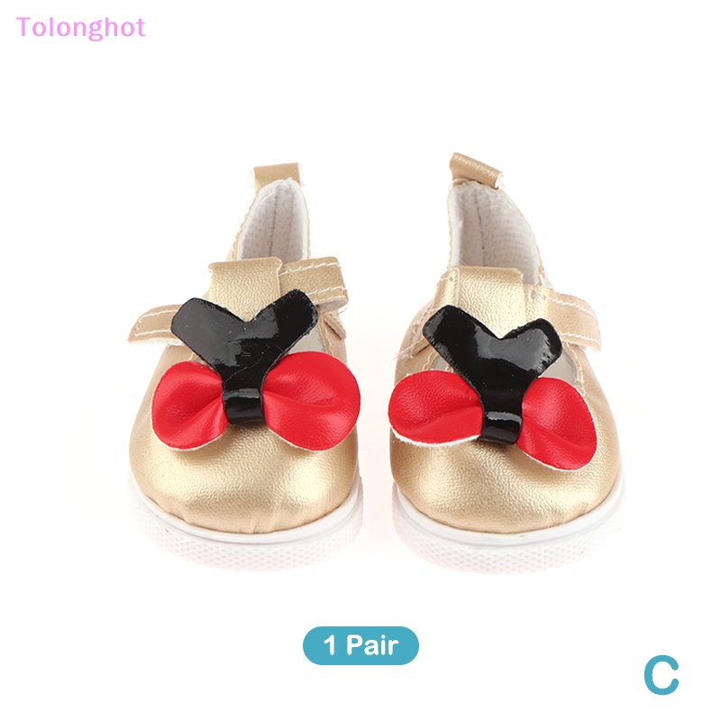 Tolonghot&gt; 1pasang Sepatu Boneka 18inch Sepatu Boneka Mainan Lucu Dasi Kupu Sepatu Datar Mini Velcro Sepatu Boneka Aksesoris Gadis Hadiah Dengan Baik