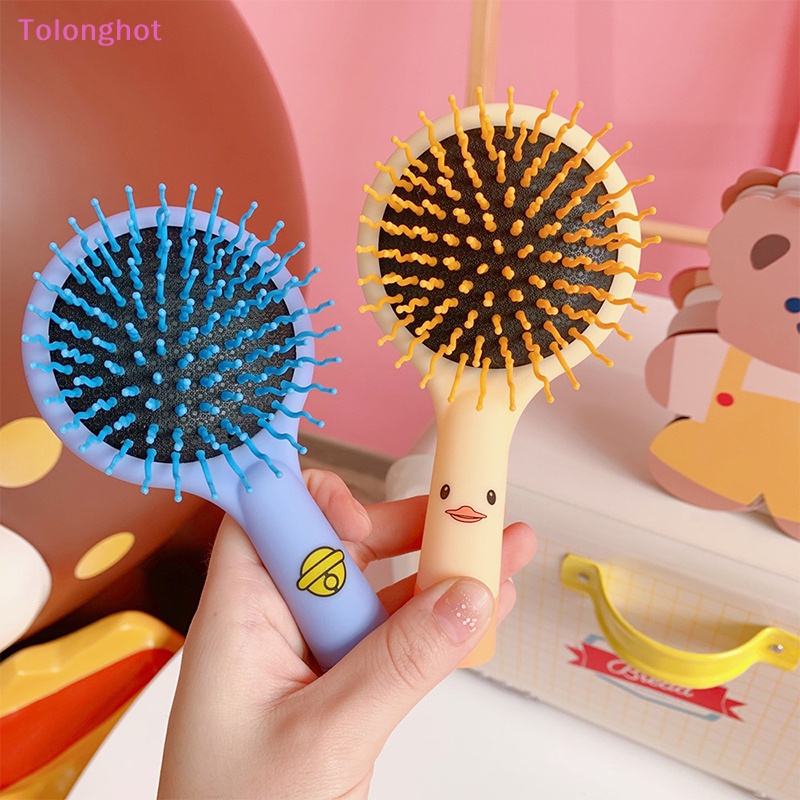 Tolonghot&gt; Kartun Lucu Anti-Simpul Hujan Pijat Rambut Sisir Dengan Cermin Anak Hairdressing Comb Bantal Udara Pijat Sisir Untuk Bayi Anak Sumur