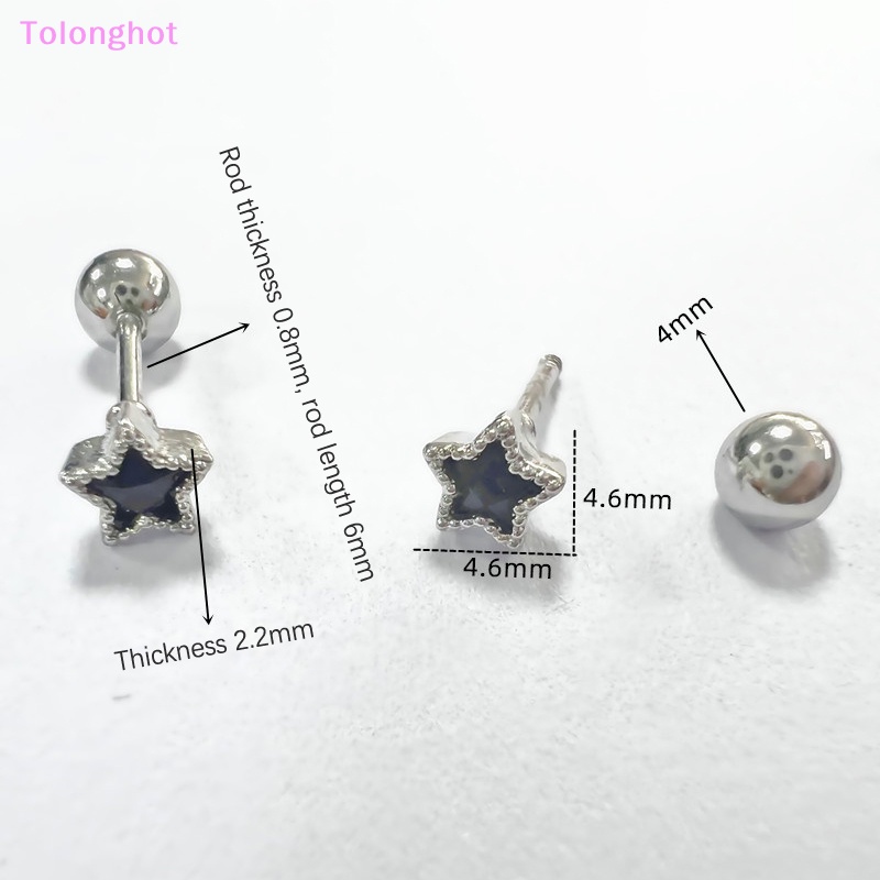 Tolonghot&gt; 1Pcs Titanium Steel Zirkon Bintang Telinga Tulang Kuku Spiral Stud Anting Untuk Wanita Gadis Pesta Perhiasan Hadiah well