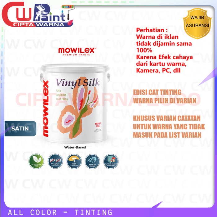 Mowilex Vinyl Silk Cat Tembok Interior rumah Satin Finish 20L