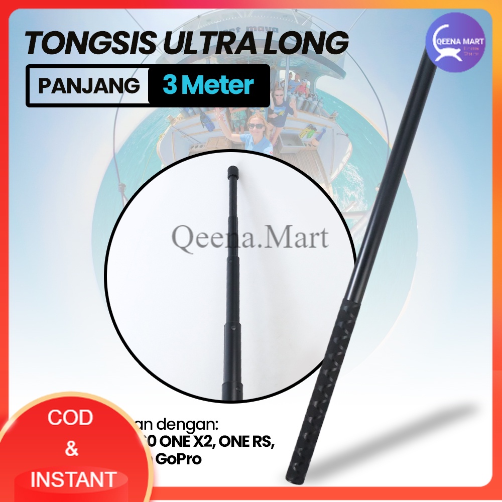 Tongsis Selfie Stick Ultra Long Invisible 3M for Insta360 GoPro - YZ530