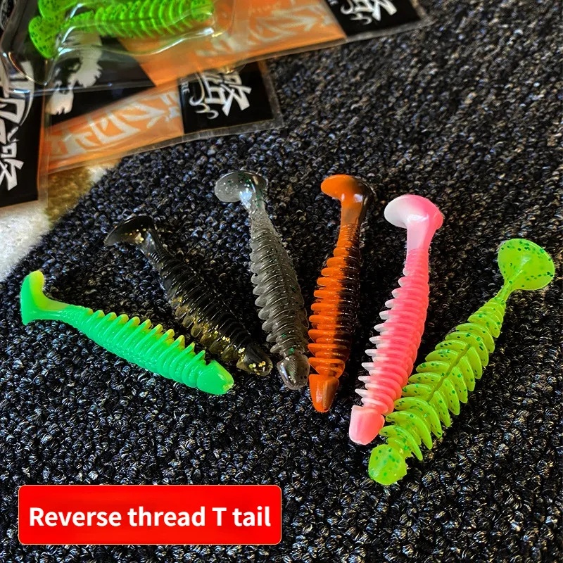 Umpan Ikan T-tail Ulir Terbalik Baru/Umpan Ikan Cacing Lembut/Umpan Pancing Bionic Buatan Silikon/Aksesoris Memancing Pancing/Floating Water Bass Trout Fake Swimbaits