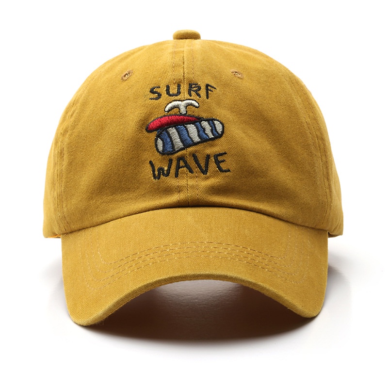 Unisex Cap Retro Hat Soft Material Bordir Surf Wave Topi Baseball