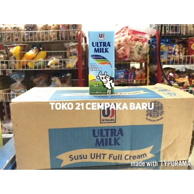 

Susu UHT Ultra Milk FULL CREAM 200ml 1 KARTON | Susu Krim Putih 200 ml