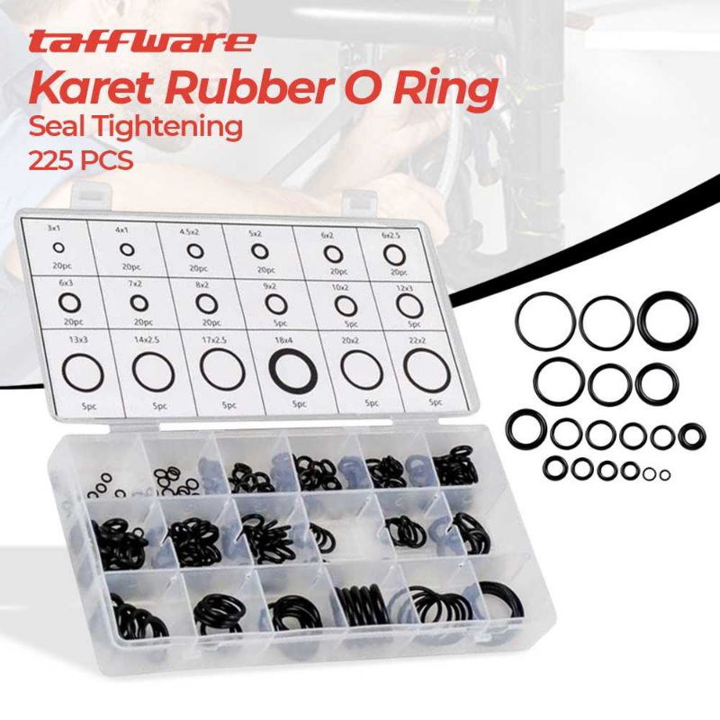 TSURAYAA - Taffware Karet Rubber O Ring Seal Tightening 225 PCS - O-Ring Reparasi AC Mobil Spare Par